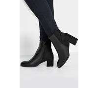 Yours - Faux Leather Heeled Ankle Boots In E Fit & Eee Fit - Women's