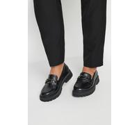 Wide Fit and Extra Wide Fit Chain Detail Chunky Loafers Yours Black 9EEE