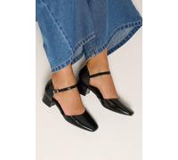 Yours - Square Toe Block Heels in Wide E - Women's Black