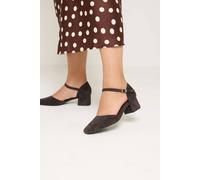 Yours - Square Toe Block Heels in Wide E - Women's Brown