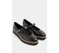 Yours - Faux Leather Mary Janes in Wide E Fit - Women's Black