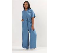 Yours Curve Wide Leg Chambray Jumpsuit - Women's - Plus Size Curve