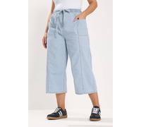Yours Curve Bleached Blue Cropped Jeans - Women's - Plus Size Curve