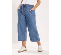 Yours Curve Cropped Jeans - Women's - Plus Size Curve Mid Blue