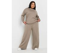 Yours Wide Leg Joggers In Brown Brown 18