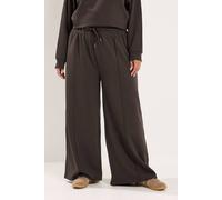 Yours Wide Leg Joggers In Brown Brown