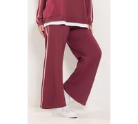 Yours Women's Wide Leg Joggers in Burgundy | Size: 22/24S