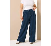 Yours Wide Leg Joggers In Dark Navy Dark Navy 18