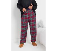 Yours Wide Leg Pyjama Bottoms In Red Red 18-20