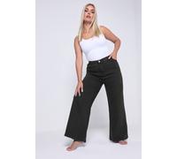 Yours Curve Wide Leg Slouchy Jeans - Women's - Plus Size Curve Black