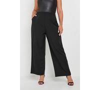 Yours Curve Darted Waist Wide Leg Trousers - Women's - Plus Size Curve Black