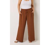 Yours Wide Leg Trousers In Burnt Orange Burnt Orange 22-24