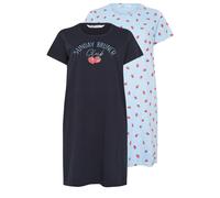 Yours Women's 2 Pack 'Brunch Club' Nightdresses | Size: 22-24 Yours Multicolor 22-24