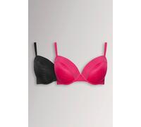 Yours Women's 2 Pack Burnout T-Shirt Bras in Pink | Size: 40DD