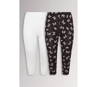 Yours Women's 2 Pack Butterfly Print Cropped Leggings | Size: 20 Yours Multicolor 20