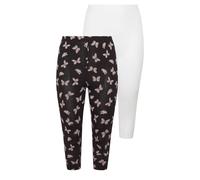 Yours Women's 2 Pack Butterfly Print Cropped Leggings | Size: 22 Yours Multicolor 22