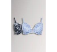 Yours Women's 2 Pack Embroidered Floral Padded Bras | Size: 48G