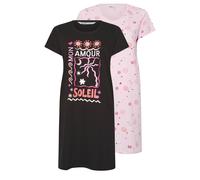Yours Women's 2 Pack Graphic Nightdresses | Size: 34-36 Yours Multicolor 34-36