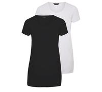 Yours Women's 2 Pack Longline T-Shirts in White | Size: 26-28 Yours White 26-28