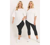 Yours Women's 2 Pack Polka Dot Leggings in Black | Size: 24 Yours Black 24