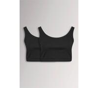 Yours Curve 2 Pack Ribbed Crop Tops - Women's - Plus Size Curve Black