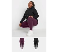 Yours Women's 2 Pack Ribbed Leggings in Red | Size: 18 Yours Red 18