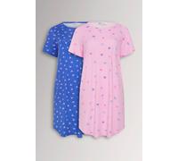 Yours Women's 2 Pack Soft Touch Palm Tree Nightdresses | Size: 38-40 Yours Multicolor 38-40