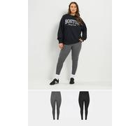 Yours Women's 2 Pack Stretch Leggings in Black | Size: 26R