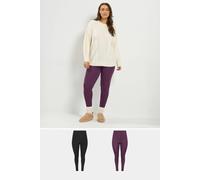 Yours Women's 2 Pack Stretch Leggings in Purple | Size: 26R