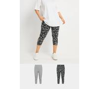 Yours Women's 2 Pack Swirl Cropped Leggings | Size: 20 Yours Multicolor 20