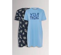 Yours Women's 2 Pack Zebra Sleep T-Shirt Nightdresses | Size: 22/24