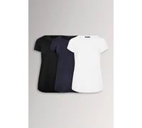 Yours 3 Pack Curve Navy Blue & Black Core T-Shirts - Women's - Plus Size Curve