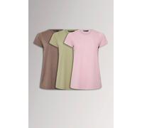 Yourset 3 Pack Curve Chocolate Brown & Core T-Shirts - Women's - Plus Size Curve