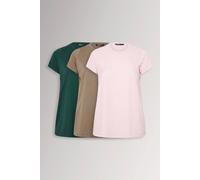 Yours Curve 3 Pack Red & Blue Core T-Shirts - Women's - Plus Size Curve