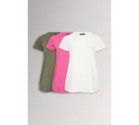 Yourset 3 Pack Curve Khaki Green & Pink Core T-Shirts - Women's - Plus Size Curve