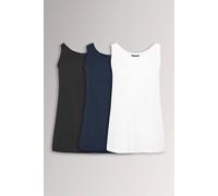 Yours 3 Pack Essential Core Curve Soft Stretch Jersey Cami Vest Tank Top - Women's - Plus Size Black Multipack