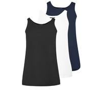 Yours Women's 3 Pack Core Vest Tops in Dark Blue | Size: 30-32 Yours Dark Blue 30-32