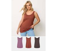 Yours Women's 3 Pack Core Vest Tops | Size: 20 Yours Multicolor 20