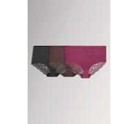 Yours Women's 3 Pack Curve Lace Full Briefs in Burgundy | Size: 18-20 Yours Burgundy 18-20