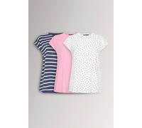 Yours 3 Pack Curve Pink & White Grown On Sleeve T-Shirts - Women's - Plus Size Curve