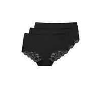Yours Women's 3 Pack Lace Full Briefs in Black | Size: 26/28