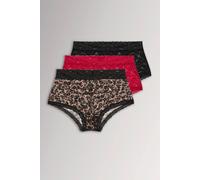 Yourset Curve 3 Pack & Black Leopard Print Lace Mid Rise Shorts - Women's - Plus Size Curve