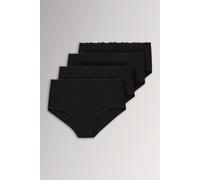 Yours 4 Pack Curve Lace Trim High Waisted Full Briefs - Women's - Plus Size Curve Black