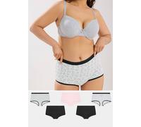 Yours 5 Pack Curve Avocado Print Shorts - Women's - Plus Size Curve Grey