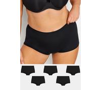 Yours 5 Pack Curve High Waisted Shorts - Women's - Plus Size Curve Black