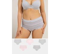 Yours Women's 5 Pack Fairisle Full Briefs in Grey | Size: 14-16 Yours Grey 14-16