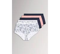Yours 5 Pack Curve Navy Floral Print Full Briefs - Women's - Plus Size Curve