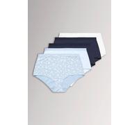 Yours 5 Pack Curve Blue Floral Print Full Briefs - Women's - Plus Size Curve