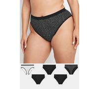Yours 5 Pack Curve High Leg Knickers - Women's - Plus Size Curve Black