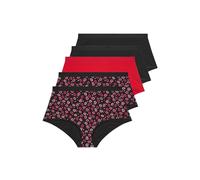 Yours Women's 5 Pack Kiss Print Full Briefs in Black | Size: 18-20 Yours Black 18-20